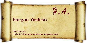 Hargas András névjegykártya